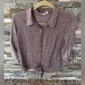 Striped Button-Up Women's Top